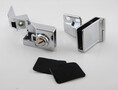 Full overlay Hinge for glassdoor Art. 7302, chrome, pair