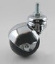 Ball castor, rotates, rubber