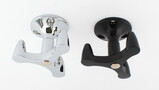 Clothes hook for three, chrome plated and black