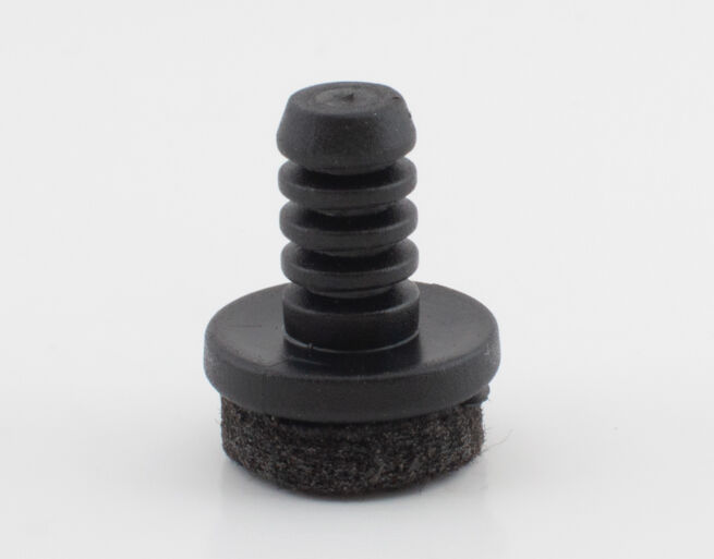 Push in feet with felt pad, black / brown