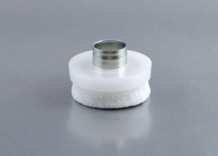 Huopaliuku holkilla, Ø 22 / 9 mm, valkoinen