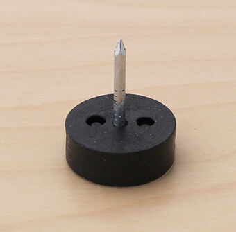 Rubber nail glide, Ø 20 x 7 mm, black