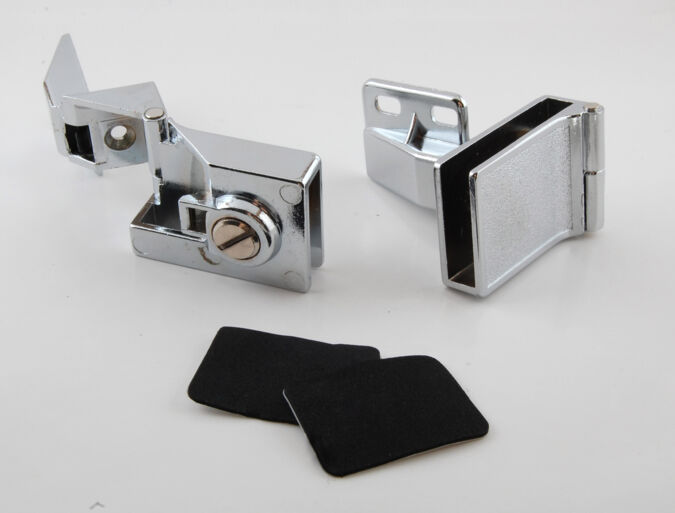 Full overlay Hinge for glassdoor Art. 7302, chrome, pair