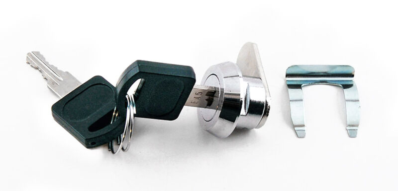 Cam lock, straight cam, for sheet metal cabinet