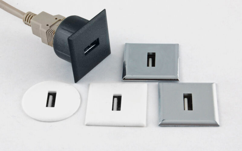USB socket, round and square