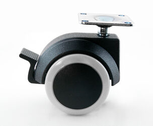 50 mm Kalustepyörä Soft, laattakiinnittimellä