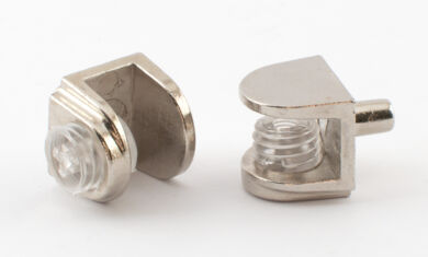 Glass support with pin Ø 5 mm, nickel