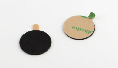 Magneettisalvan vastalevy, tarralla, Ø15mm, musta